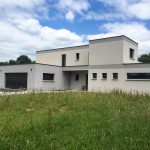 Construction d'une maison individuelle par Seguin maitrise d'œuvre, vue facade avant.