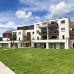 Vue de l'extrémité gauche d'un bâtiment de 25 logements construit par Seguin maitrise d'œuvre.